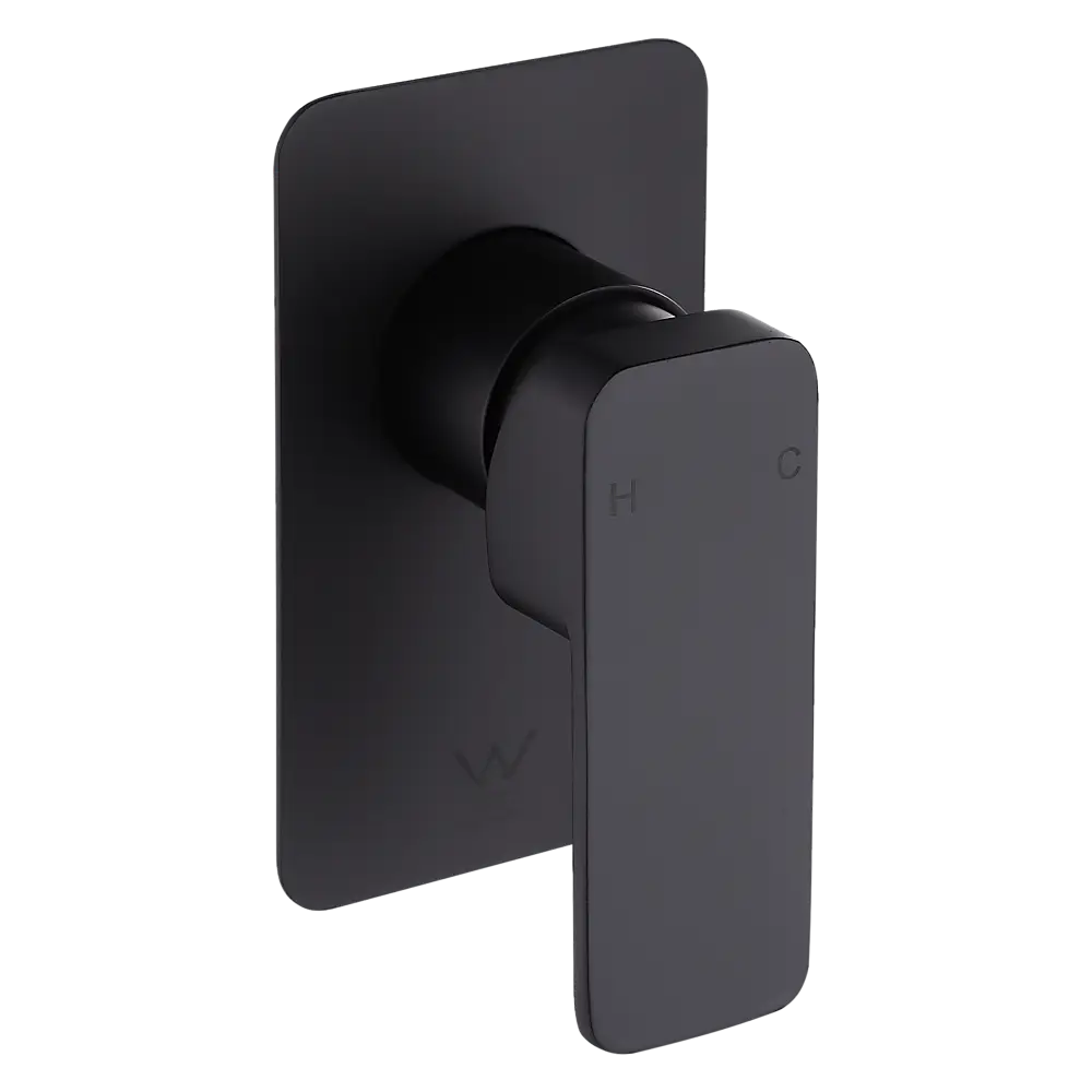 Single Square Shower Bath Mixer Tap Bathroom WATERMARK Approved in Black - Furniture > Bathroom > Tap & Sink Accessories