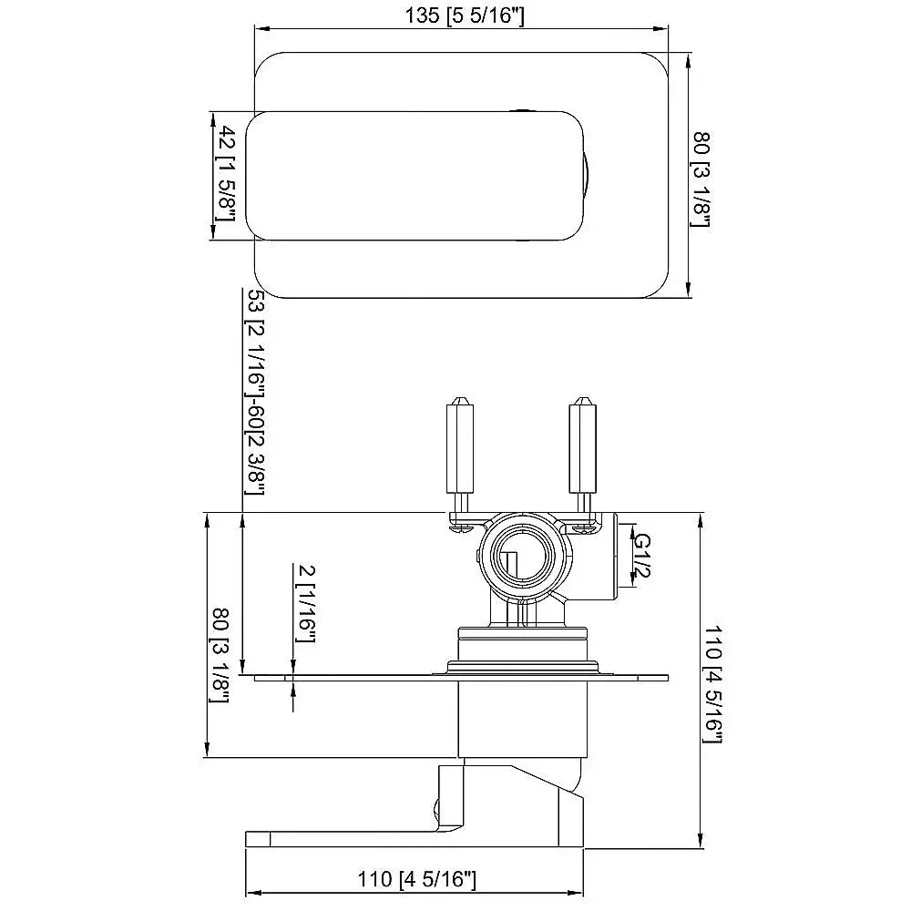 Single Square Shower Bath Mixer Tap Bathroom WATERMARK Approved in Black - Furniture > Bathroom > Tap & Sink Accessories