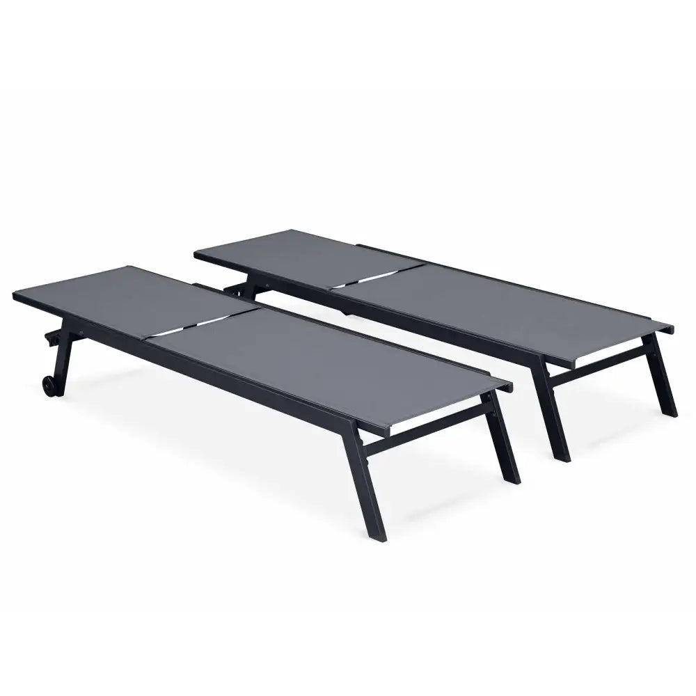Sirocco (Set of 2) Sunloungers - Black - Furniture > Outdoor > Outdoor Sofas & Lounge Sets