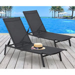 Sirocco (Set of 2) Sunloungers - Black - Furniture > Outdoor > Outdoor Sofas & Lounge Sets