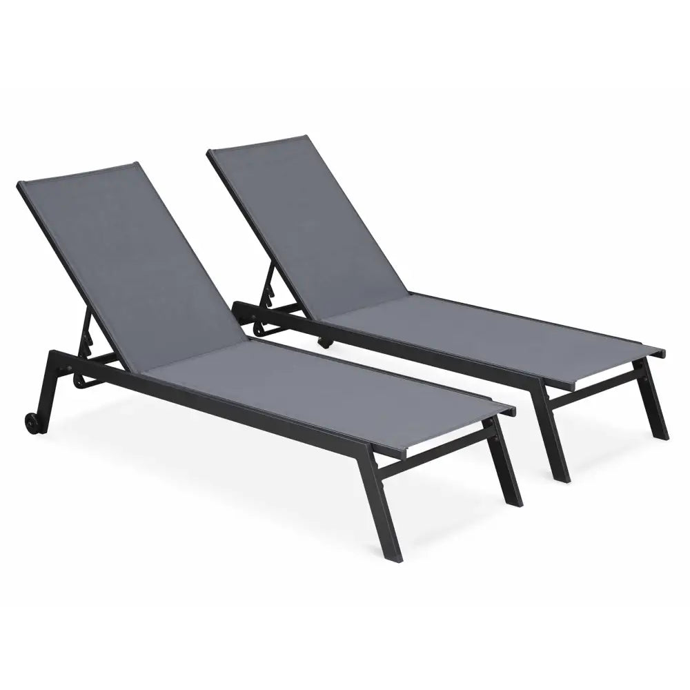 Sirocco (Set of 2) Sunloungers - Black - Furniture > Outdoor > Outdoor Sofas & Lounge Sets