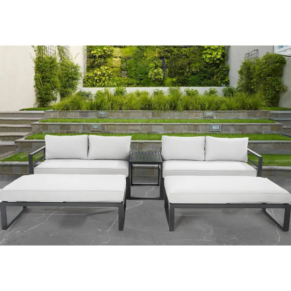 Skye 5pc Outdoor Sofa Set Coffee Side Table Modular Aluminium Frame - Furniture > Outdoor