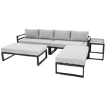 Skye 5pc Outdoor Sofa Set Coffee Side Table Modular Aluminium Frame - Furniture > Outdoor