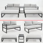 Skye 5pc Outdoor Sofa Set Coffee Side Table Modular Aluminium Frame - Furniture > Outdoor