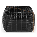 SLEEK BLACK LEATHER OTTOMAN - Furniture > Living Room > Ottomans & Footstools