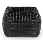 SLEEK BLACK LEATHER OTTOMAN - Furniture > Living Room > Ottomans & Footstools