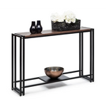 Sleek Hallway Console Table with Copper Textured Top - Furniture > Living Room