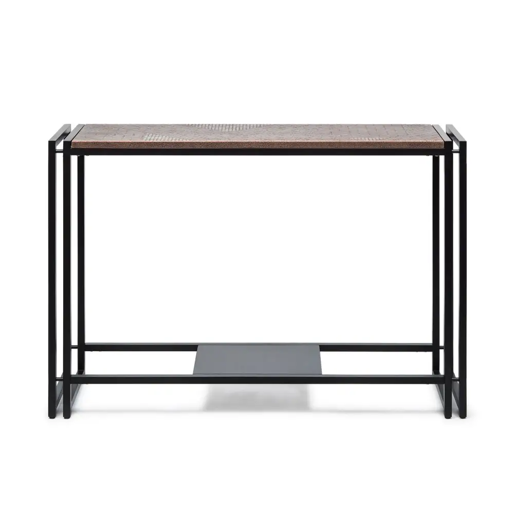 Sleek Hallway Console Table with Copper Textured Top - Furniture > Living Room