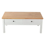 Sleek Natural Wood Rectangle Coffee Table - Furniture > Living Room