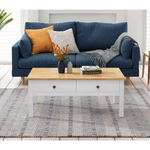 Sleek Natural Wood Rectangle Coffee Table - Furniture > Living Room