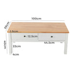 Sleek Natural Wood Rectangle Coffee Table - Furniture > Living Room