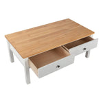 Sleek Natural Wood Rectangle Coffee Table - Furniture > Living Room