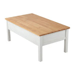 Sleek Natural Wood Rectangle Coffee Table - Furniture > Living Room