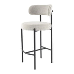 Sleek White Quartz Metal Boucle Elsa Bar Stools - Furniture > Bar Stools & Chairs > Table & Bar Stools