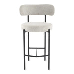 Sleek White Quartz Metal Boucle Elsa Bar Stools - Furniture > Bar Stools & Chairs > Table & Bar Stools