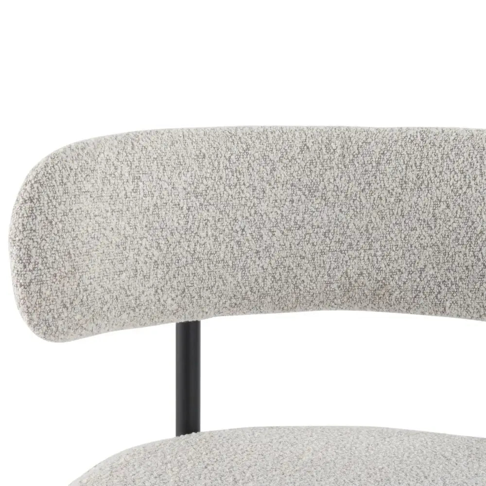 Sleek White Quartz Metal Boucle Elsa Bar Stools - Furniture > Bar Stools & Chairs > Table & Bar Stools