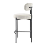 Sleek White Quartz Metal Boucle Elsa Bar Stools - Furniture > Bar Stools & Chairs > Table & Bar Stools