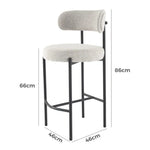 Sleek White Quartz Metal Boucle Elsa Bar Stools - Furniture > Bar Stools & Chairs > Table & Bar Stools