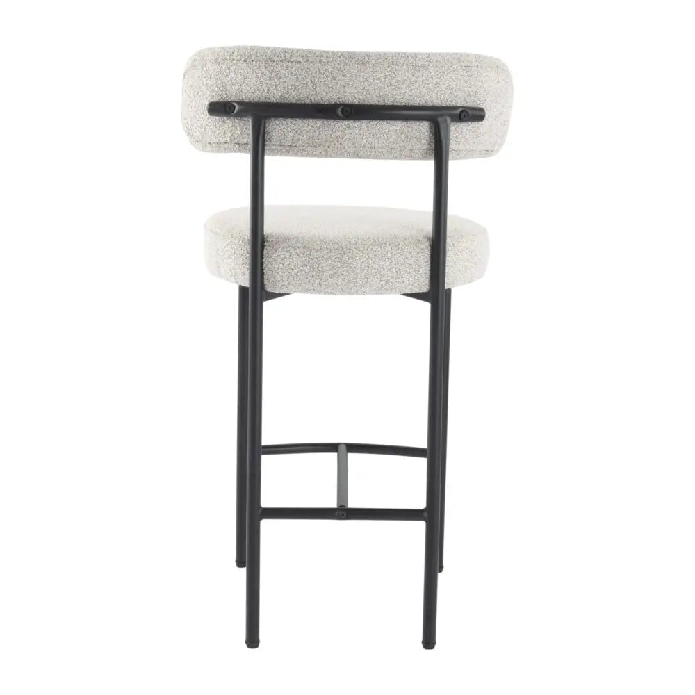 Sleek White Quartz Metal Boucle Elsa Bar Stools - Furniture > Bar Stools & Chairs > Table & Bar Stools