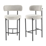 Sleek White Quartz Metal Boucle Elsa Bar Stools - Furniture > Bar Stools & Chairs > Table & Bar Stools
