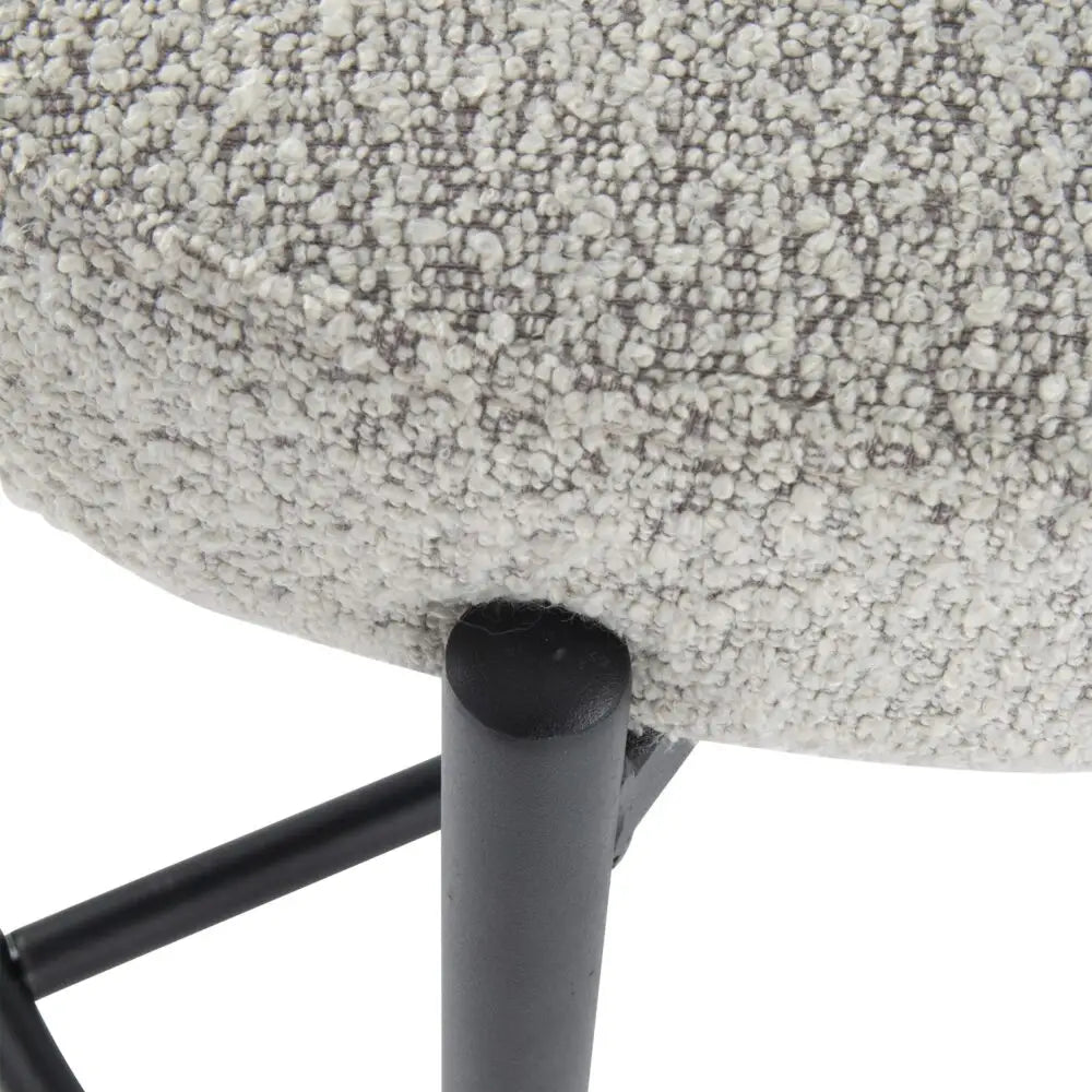 Sleek White Quartz Metal Boucle Elsa Bar Stools - Furniture > Bar Stools & Chairs > Table & Bar Stools