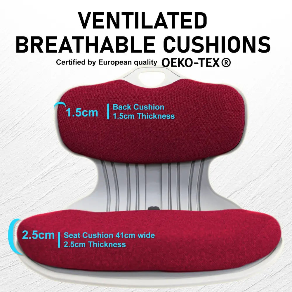 Slender Chair Posture Correction Seat Floor Lounge Padded Stackable RED - Furniture > Office > Office & Desk Chairs