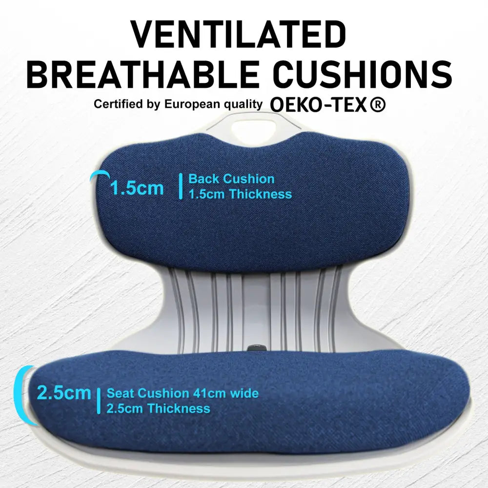 Slender Chair Posture Correction Seat Floor Lounge Padded Stackable BLUE - Furniture > Office > Office & Desk Chairs