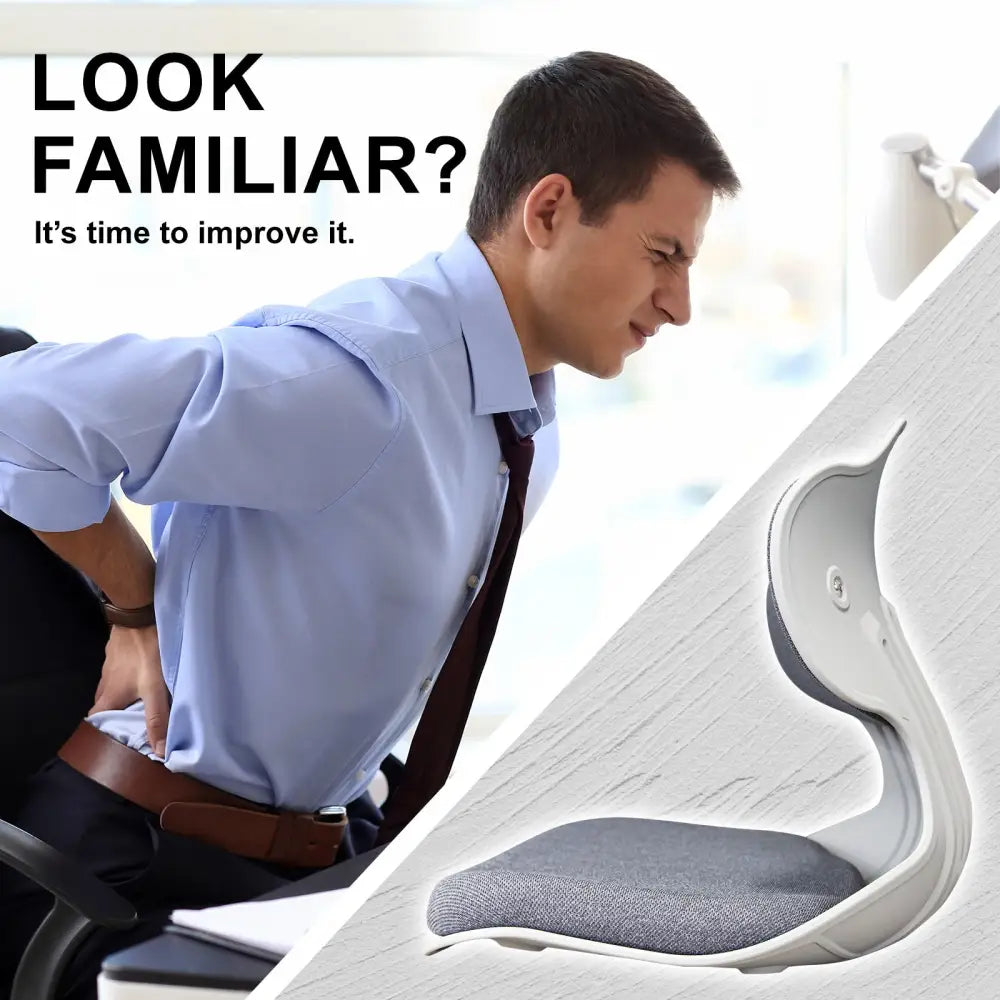 Slender Chair Posture Correction Seat Floor Lounge Padded Stackable GREY - Furniture > Office > Office & Desk Chairs