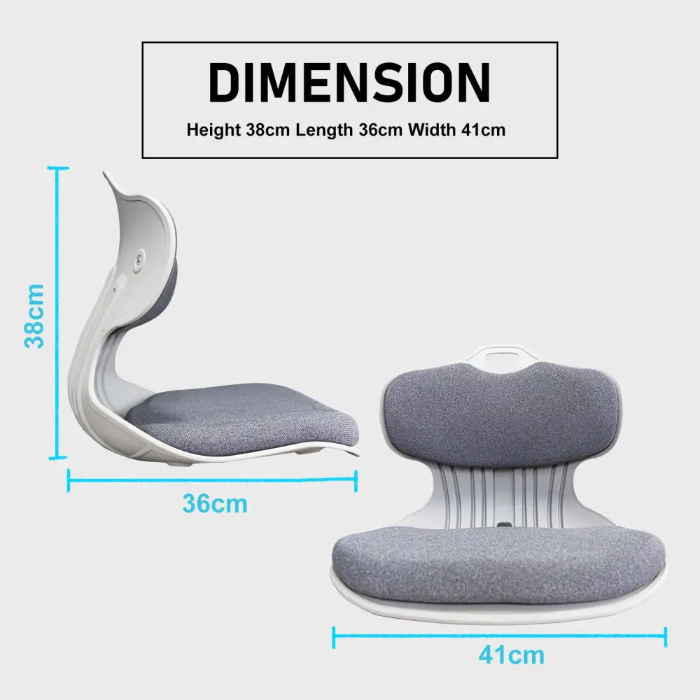 Slender Chair Posture Correction Seat Floor Lounge Padded Stackable GREY - Furniture > Office > Office & Desk Chairs