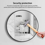 Slim Design 50CM Black Bathroom Living Room Hallway Mirror Round Mirror Wall Decor Metal Frame - Home & Garden > Decor