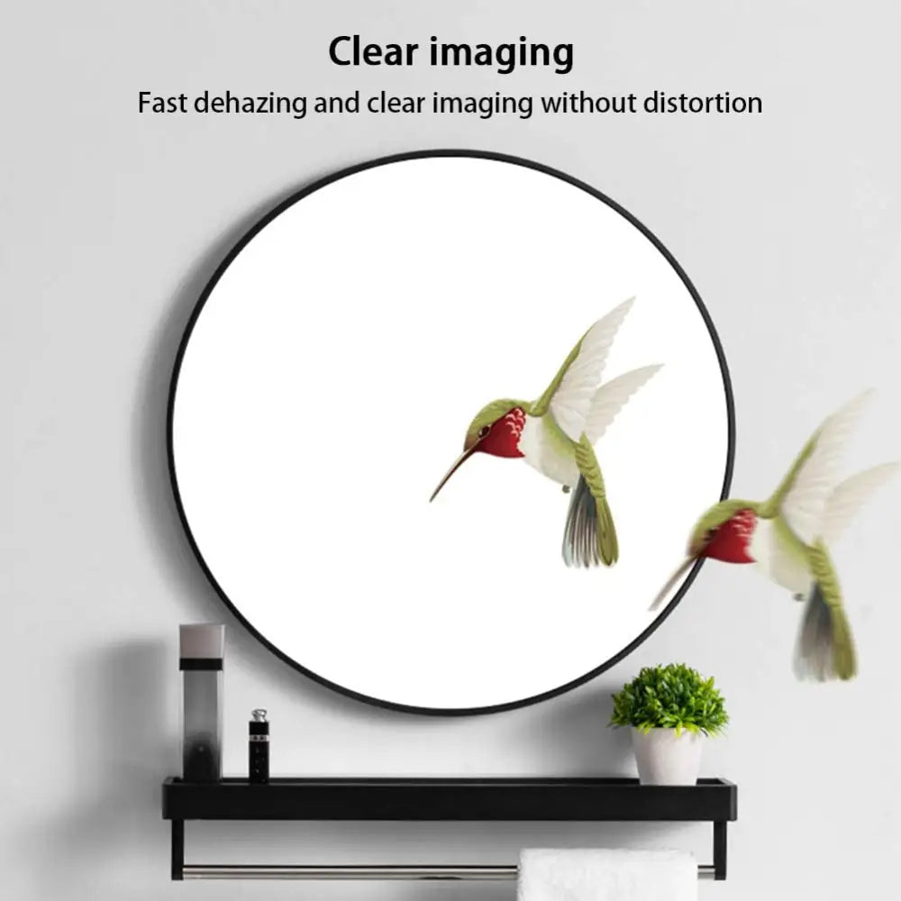 Slim Design 50CM Black Bathroom Living Room Hallway Mirror Round Mirror Wall Decor Metal Frame - Home & Garden > Decor