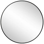 Slim Design 50CM Black Bathroom Living Room Hallway Mirror Round Mirror Wall Decor Metal Frame - Home & Garden > Decor