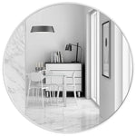 Slim Design 50CM White Bathroom Living Room Hallway Mirror Round Mirror Wall Decor Metal Frame - Home & Garden > Decor