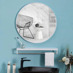 Slim Design 50CM White Bathroom Living Room Hallway Mirror Round Mirror Wall Decor Metal Frame - Home & Garden > Decor