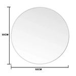 Slim Design 50CM White Bathroom Living Room Hallway Mirror Round Mirror Wall Decor Metal Frame - Home & Garden > Decor