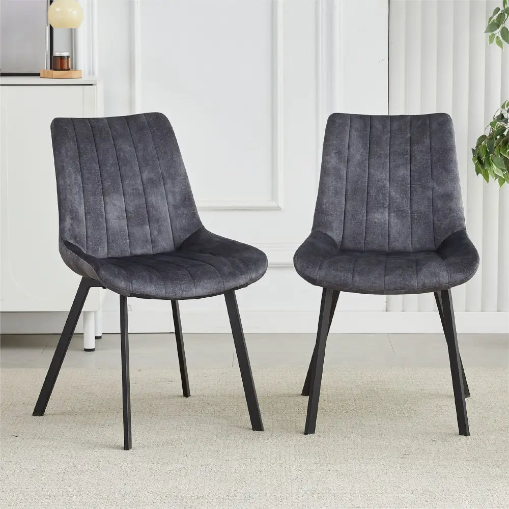 Sloane Fabric Dining Chairs (Set of 4) - Grey - Furniture > Dining > Kitchen & Dining Chairs
