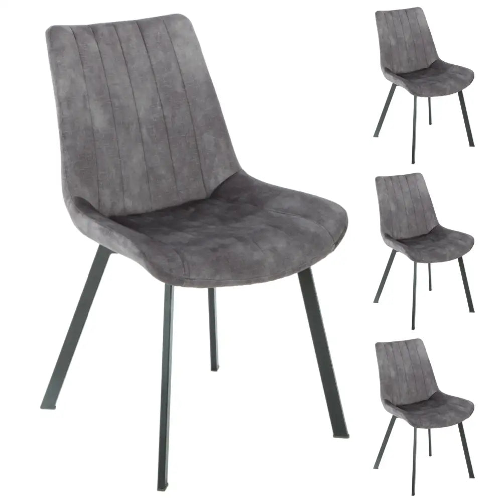 Sloane Fabric Dining Chairs (Set of 4) - Grey - Furniture > Dining > Kitchen & Dining Chairs