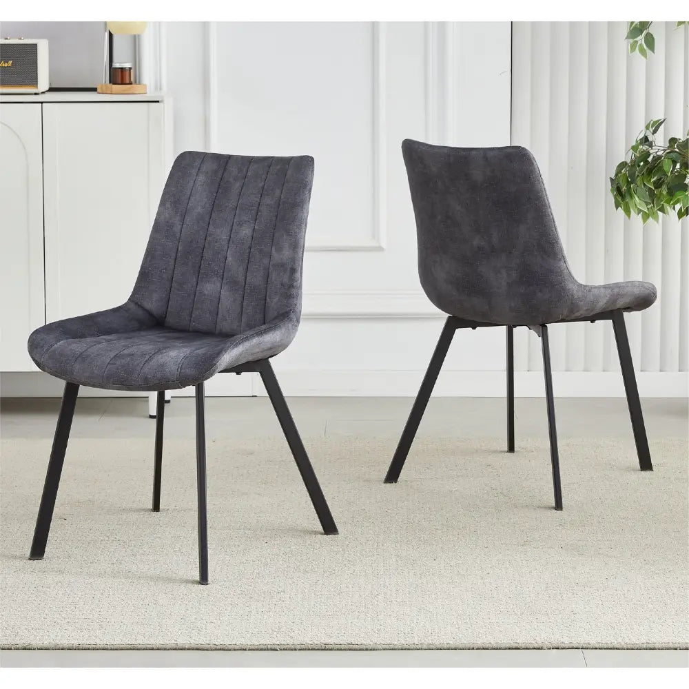 Sloane Fabric Dining Chairs (Set of 4) - Grey - Furniture > Dining > Kitchen & Dining Chairs