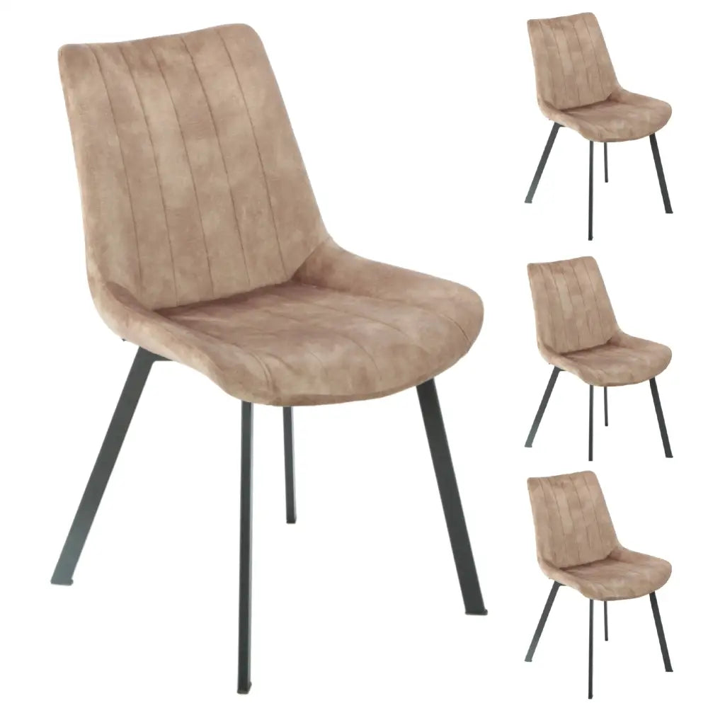 Sloane Fabric Dining Chairs (Set of 4) - Taupe - Furniture > Dining > Kitchen & Dining Chairs
