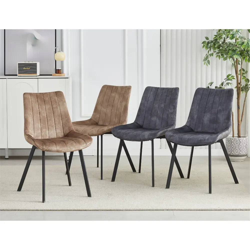 Sloane Fabric Dining Chairs (Set of 4) - Taupe - Furniture > Dining > Kitchen & Dining Chairs