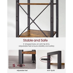 Small 6-Tier Industrial Bookshelf Rustic Brown Black - Furniture > Living Room