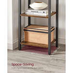 Small 6-Tier Industrial Bookshelf Rustic Brown Black - Furniture > Living Room