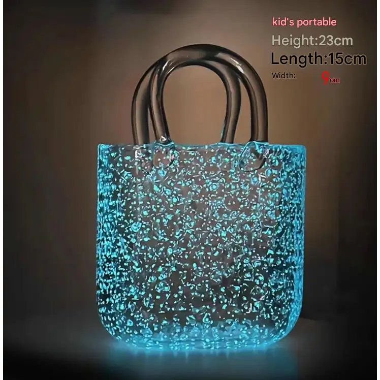 Small Tote Bubble Bag Luminous INS-Style Glass Vase Modern Minimalist Hydroponic Flower Holder Creative Desktop