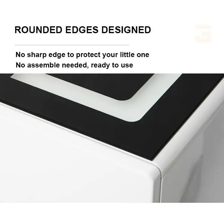 Smart Bedside Tables Finger Print Lock Side 3 Drawers Wireless Charging USB Nightstand LED AU - Furniture > Bedroom >