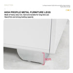 Smart Bedside Tables Finger Print Lock Side 3 Drawers Wireless Charging USB Nightstand LED AU - Furniture > Bedroom >