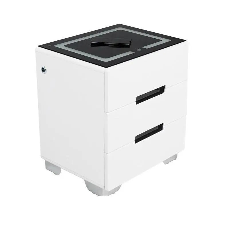 Smart Bedside Tables Side 3 Drawers Wireless Charging Nightstand LED Light USB Left Hand Connection - Furniture >