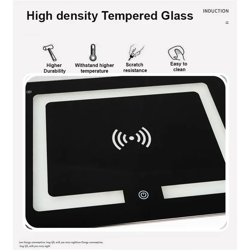 Smart Bedside Tables Side 3 Drawers Wireless Charging Nightstand LED Light USB Left Hand Connection - Furniture >