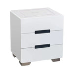 Smart Bedside Tables Side 3 Drawers Wireless Charging Nightstand LED Light USB Left Hand Connection - Furniture >