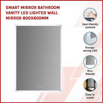 Smart Mirror Bathroom Vanity LED Lighted Wall Mirror 800x600mm - Home & Garden > Bathroom Accessories
