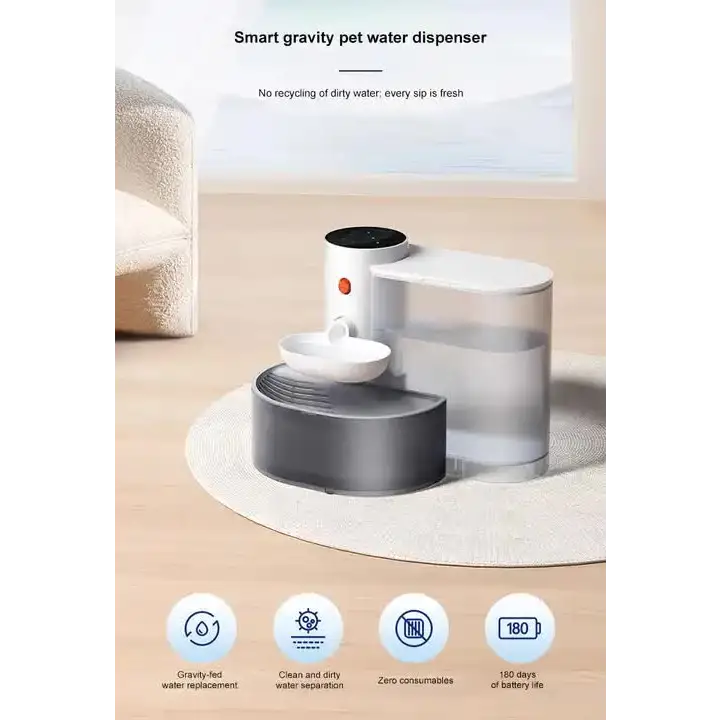 Smart Pet Water Dispenser - Tilted Design Fresh Water Supply Automatic Water Bowl for Cats and Dogs - Pet Care > Cat